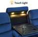 87.2'' Wall Hugger Power Recliner Sofa with Drop down Table, Reclining Sofa with Adjustable Headrest, USB Charge Ports, Reading Lamp, for Living Room, Rvs, Fabric, ST258M3 (3-Seater, Navy Blue) | Zero Wall Hugger