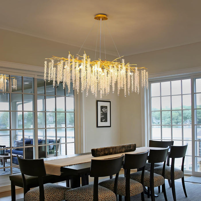 Golden Tree Branch CrystalChandelier 13 Light Pendant