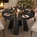 47" round Dining Table for 4-6, Farmhouse Wood Kitchen Table