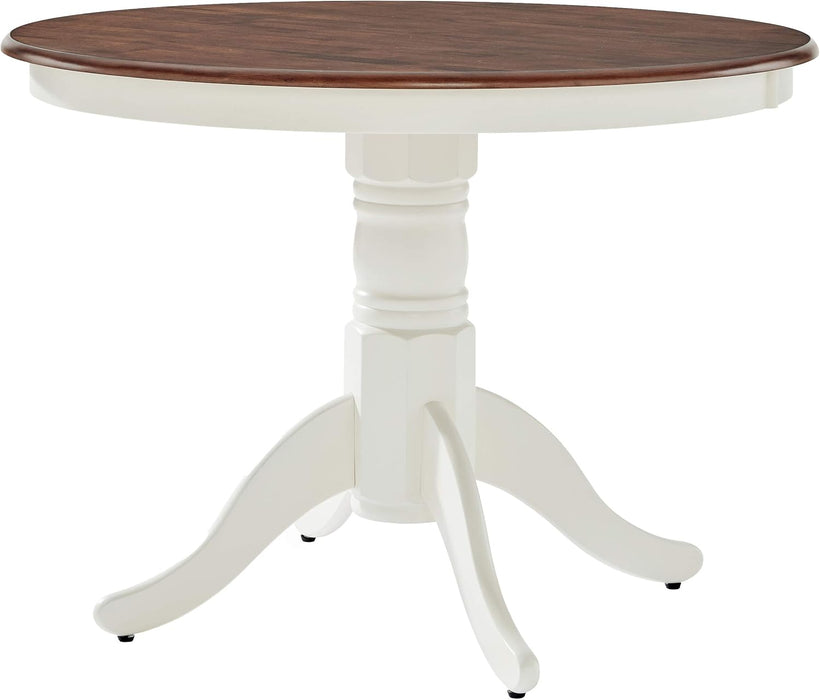 Shelby 5-Piece Traditional round Dining Table Set for 4, Distressed White