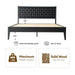 King Size Bed Frame, Solid Wood Platform Bed with Headboard & Footboard, 12 Sturdy Slatted, Central Metal Legs, Easy Assembly, Anti-Slip & Noise-Free, No Box Spring Needed, Ebony Oak Finish ORK-35