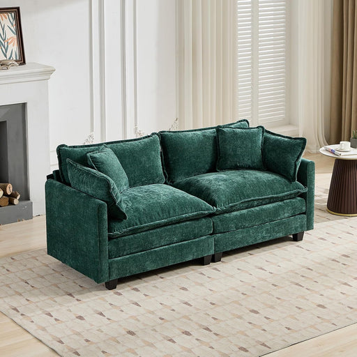 78Inch Green Modular Chenille Sectional Sofa Collection