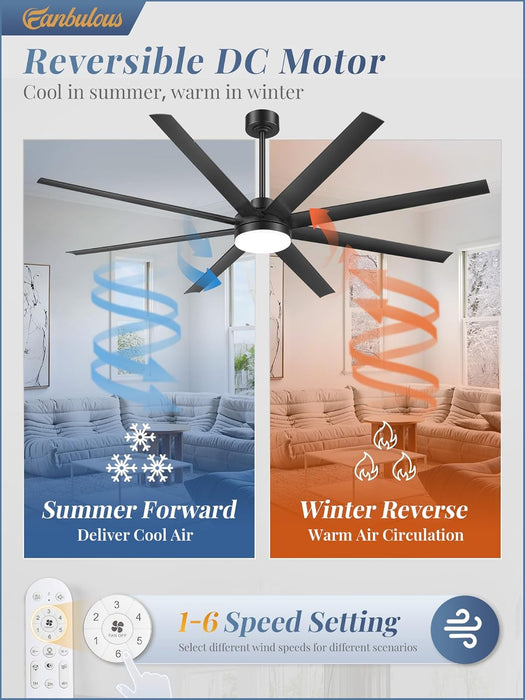 Contemporary Black Ceiling Fan With Integrated Lighting