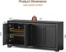 60" Buffet Cabinet with Storage, 4 Doors Sideboard Buffet Cabinet with Adjustable Shelves, Modern Coffee Bar Console Table for Living Room, Kitchen, Entryway, Black