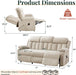 77" Power Reclining Sofa, Recliner Couch for Living Room, Beige