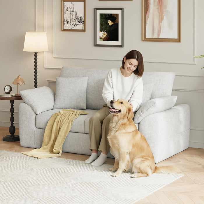 Beige TwoSeater Sofa For Compact Modern LivingRoom