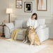 Beige TwoSeater Sofa For Compact Modern LivingRoom
