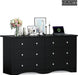 Matte Black 58Inches Wooden Dresser Bedroom Console