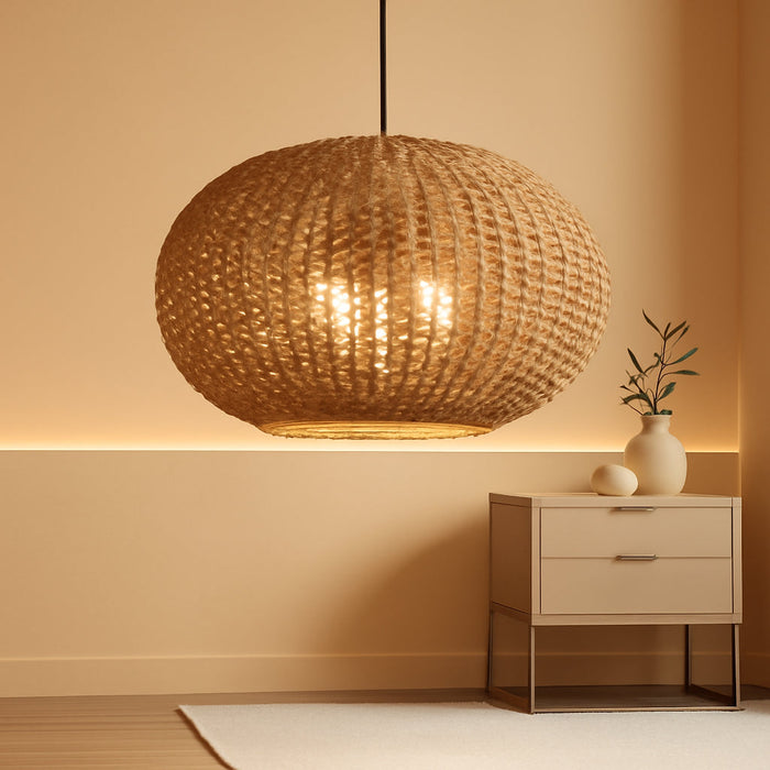 22In Rattan Chandelier Pendant Light Farmhouse Ceiling