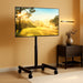 Rolling TV Stand, Mobile TV Cart for 13-50 Inch Flat Curved TV with Tilting and Rotating, Portrait to Landscape, Height Adjustable Portable TV Stand with Wheels for Home/Office/Outdoor/Mall