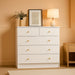 Modern White 5 Drawer Dresser For Bedroom Storage Organization