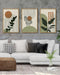 Boho Plant Wall Art Green Botanical Bohemain Framed Wall Printing 24X36In Abstract Canvas Prints with Leaf & Sun Lines Bedroom Living Room Decor - Natural Framed