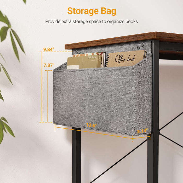 L Shaped Desk, 40 Inch Computer Desk with Reversible Storage Shelves Home Office Corner Desk Study Writing Table, Deep Brown