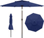 9Ft 2-Tiers Patio Umbrella,Outdoor Market Table Umbrella with Push-Button Tilt & Crank | UV Protection,Suit for Backyard,Garden,Pool,Deck(Navy)