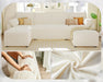 White Sectional Sofa Bed Oversized, 110", Storage