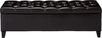 Ottilie Leather Storage Ottoman, Brown