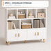 11-Cube Bookcase with Doors, 3-Tier Storage Cabient, Warm White | Solid Wood Legs and Door Handles, Cubby Shelf with 4 Doors, Fits 11×11" Bins for Home & Office