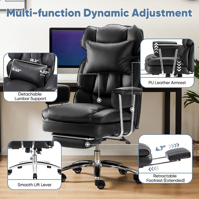Ergonomic Home Office Desk Chair, Executive Chair, PU Leather