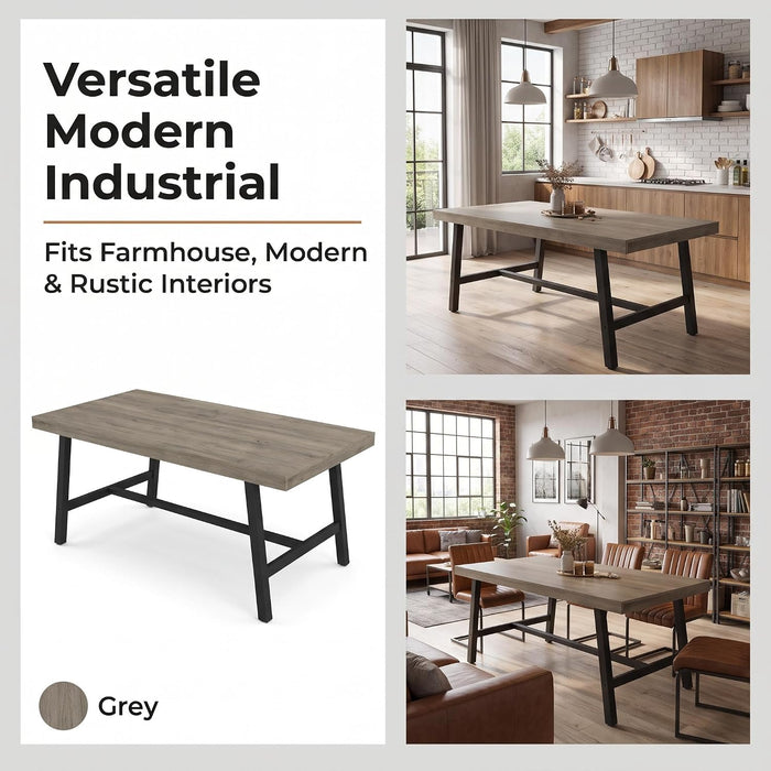 71''Industrial Dining Table for 6-8 People，Large Kitchen Table