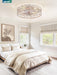 Contemporary 23 Inch White Gold Caged Ceiling Fan