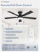 52Inch Ceiling Fans with Lights, Low Profile Ceiling Fan with Pull Chain and Remote Control, Flush Mount, Reversible, Dimmable, Noiseless, Black Pull Cord Ceiling Fan for Bedroom