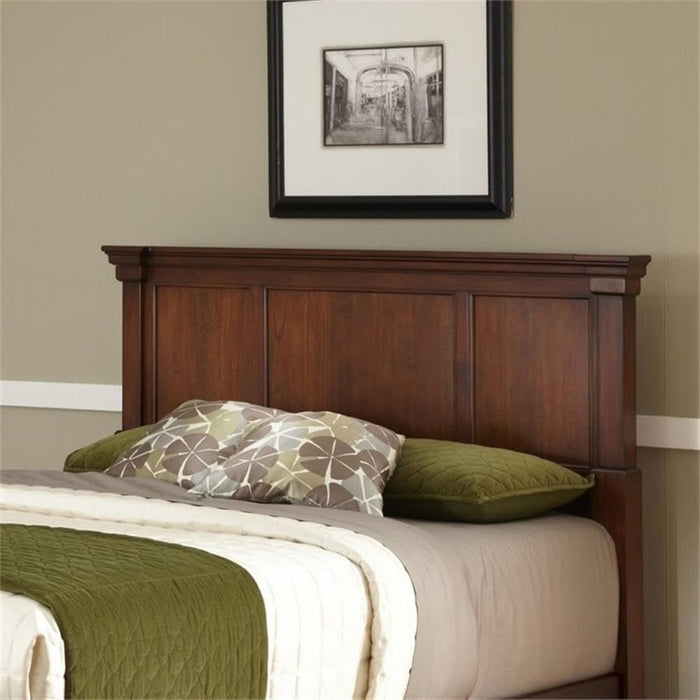 52" X 82" Traditional Wood King Headboard with Recessed Frame Moldings and Carved Detailed, Some Assembly Required, in Warm Cherry Brown Finish