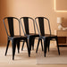Metal Dining Chairs, Matte Black, 1 Count (Pack of 4)