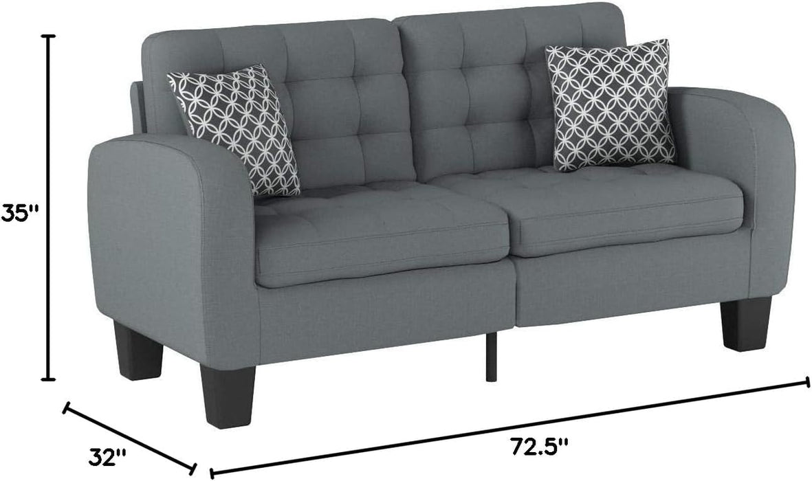 Modern Gray Fabric Sofa - Sinclair