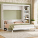 Queen Murphy Desk Bed White With IntegratedShelving