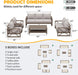 Aluminum Patio Furniture Set, 8 Pieces Modern Metal Outdoor Furniture, Faux Wood Grain Finish Frame Patio Sofa Sets with 6" Cushion for Backyard, Beige (Included Waterproof Covers)