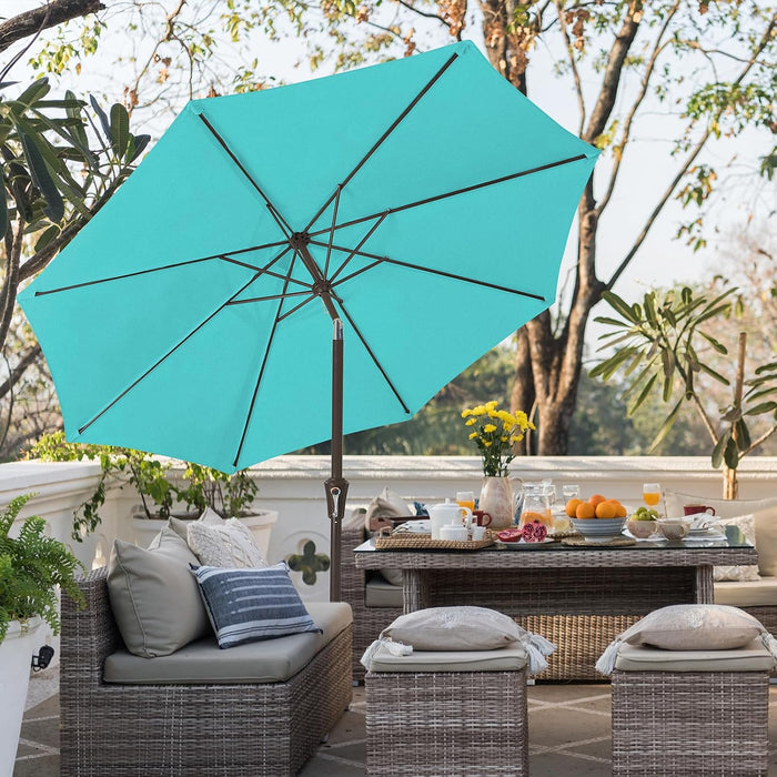 9FT Outdoor Patio Umbrella, Market Umbrella, Peacock Blue
