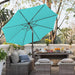 9FT Outdoor Patio Umbrella, Market Umbrella, Peacock Blue