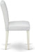 Abbott Classic Parson Dining Chairs - White Faux Leather Upholstered Chairs, Set of 2, Linen White