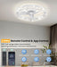 Ceiling Fans with Lights and Remote App 20'' Low Profile Ceiling Fan 3000-6500K Dimmable Modern Flush Mount Ceiling Fan Light LED 6 Speeds Fandelier Ceiling Fans for Bedroom Small Living Room
