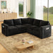 Black 83Inch DeluxeSleeper Sectional Sofa With Storage