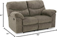 Tufted Recliner Loveseat - Light Gray