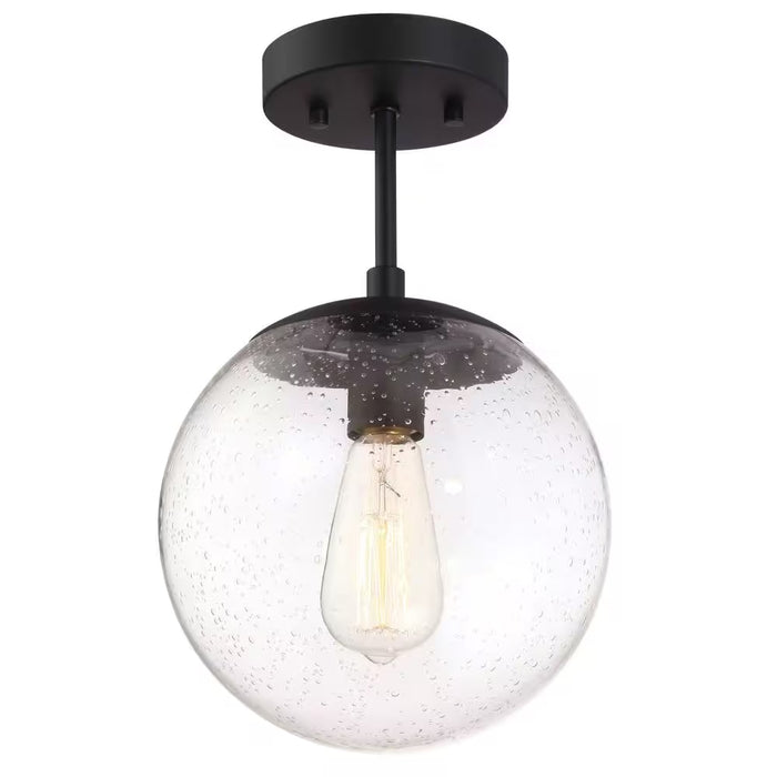 Gracelyn 9 In. Matte Black Ceiling Light Semi-Flush Mount