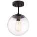 Gracelyn 9 In. Matte Black Ceiling Light Semi-Flush Mount