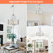 21.7" Chrome Chandelier for Dining Room over Table round Crystal 5-Light Hanging Pendant Lighting with Metal Shade Adjustable Height for Living Room Bedroom Foyer