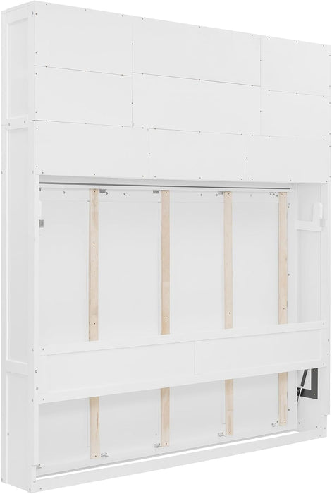 Queen Murphy Wall Bed With HydraulicLiftStorageCabinet