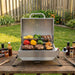 GT1001 Stainless Steel Portable Grill, 10000 BTU BBQ Tabletop Gas Grill with Folding Legs and Lockable Lid, Outdoor Camping, Deck and Tailgating, Silver