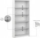 Bush Furniture Tall 5 Shelf Bookcase, Large Open Bookshelf, Sturdy Display Cabinet for Living Room or Home Office, Cabot Collection, White