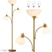 Floor Lamps for Living Room, 72" Tall Standing Lamps, Torchiere Lamp with 8W Adjustable Reading Lights, Modern Bright Floor Lamp for Bedroom, Office, Dresser, Gold&White, Bulbs Included