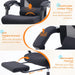 Desk Chair with Foot Rest, High-Back Mesh Office Chair with Wheels, Black
