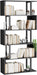 5-Tier Tall Bookshelf, S-Shaped Book Shelf Unit, Black