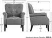 Modern Armchair, Mid Century Accent Chair with Sturdy Wood Legs and High Back for Small Space, Upholstered Fabric Sofa Club Chair for Living Room/Bedroom/Office, Dark Gray
