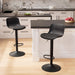 Black Bar Stools Set of 2 Adjustable Counter Height Barstools Modern PU Leather Swivel Tall Bar Chairs Upholstered Bar Stool with Back for Kitchen Island