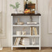 Three Tier TwoTone SolidWood Bookshelf WhiteOak Storage