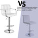 Bar Stools Set of 2, PU Leather Adjustable Swivel Barstools, Hydraulic Kitchen Counter Height Bar Chairs with Armrest and Back for Bar, Kitchen, Dining Room, White