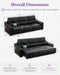 Electric Reclining Sectional Couch, Power Recliner Sofa W/Usb & Type-C Charging Ports and Cup Holders, Leather Reclining Sofa for Living Room, Home Theater